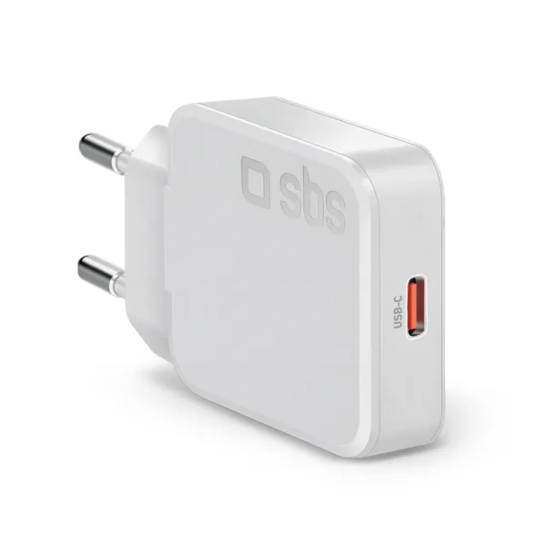 SBS - Cestovný adaptér Slim, GaN, USB-C PD,30 W, biela