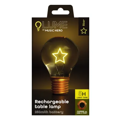 Music Hero - LUME Dobíjateľná stolná lampa Hviezda