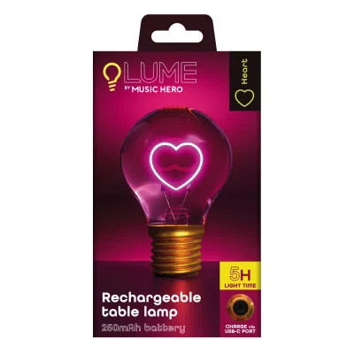 Music Hero - LUME Dobíjateľná stolná lampa Srdce