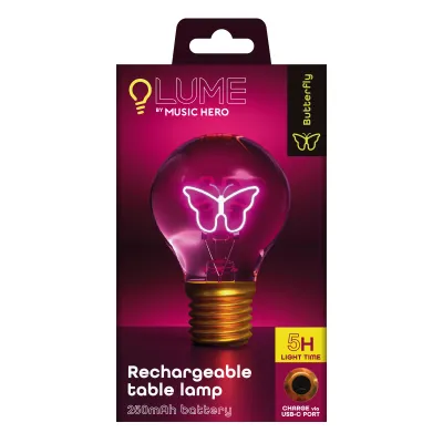 Music Hero - LUME Dobíjateľná stolná lampa Motýľ