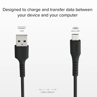 SBS - Kábel USB-A/Micro USB, 5 W, 1m, čierna