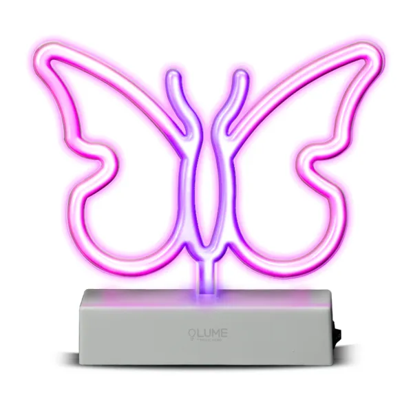 Music Hero - LUME Neónová stolná lampa Pink Butterfly Vibes