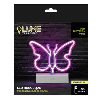 Music Hero - LUME Neónová stolná lampa Pink Butterfly Vibes