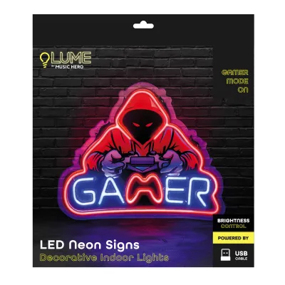 Music Hero - LUME Neónová nástenná lampa Gamer Mode On
