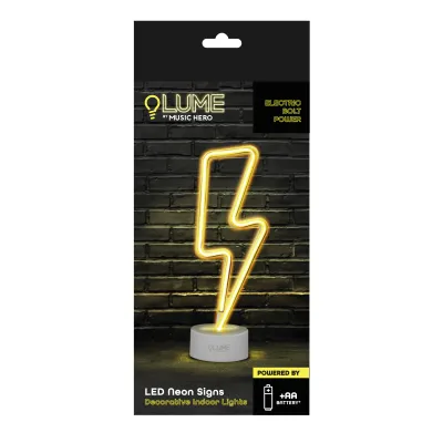 Music Hero - LUME Neónová stolná lampa Electric Bolt Power