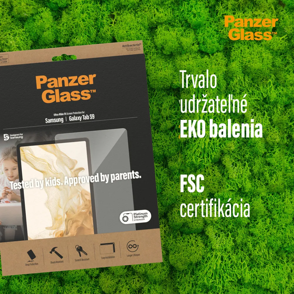 PanzerGlass - Tvrdené sklo UWF AB pre Samsung Galaxy Tab S9/S9 FE, číra