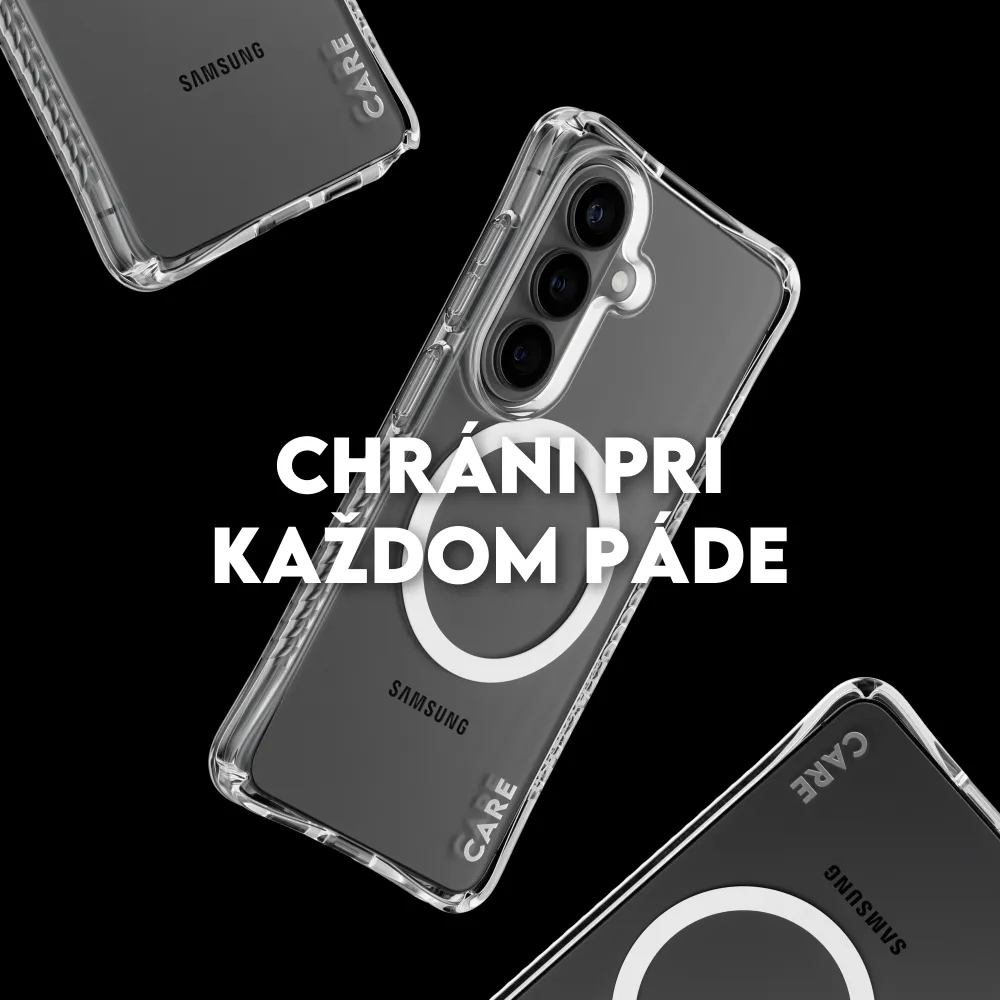 CARE - Puzdro Samba s bielym QI pre Samsung Galaxy S26, transparentná