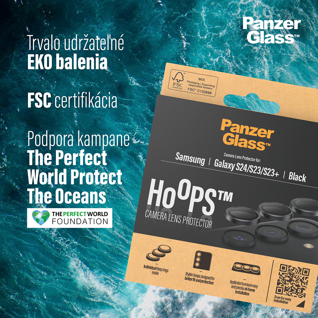 PanzerGlass - Ochranný kryt objektívu Hoops pre Samsung Galaxy S24/S23/S23+, fialová