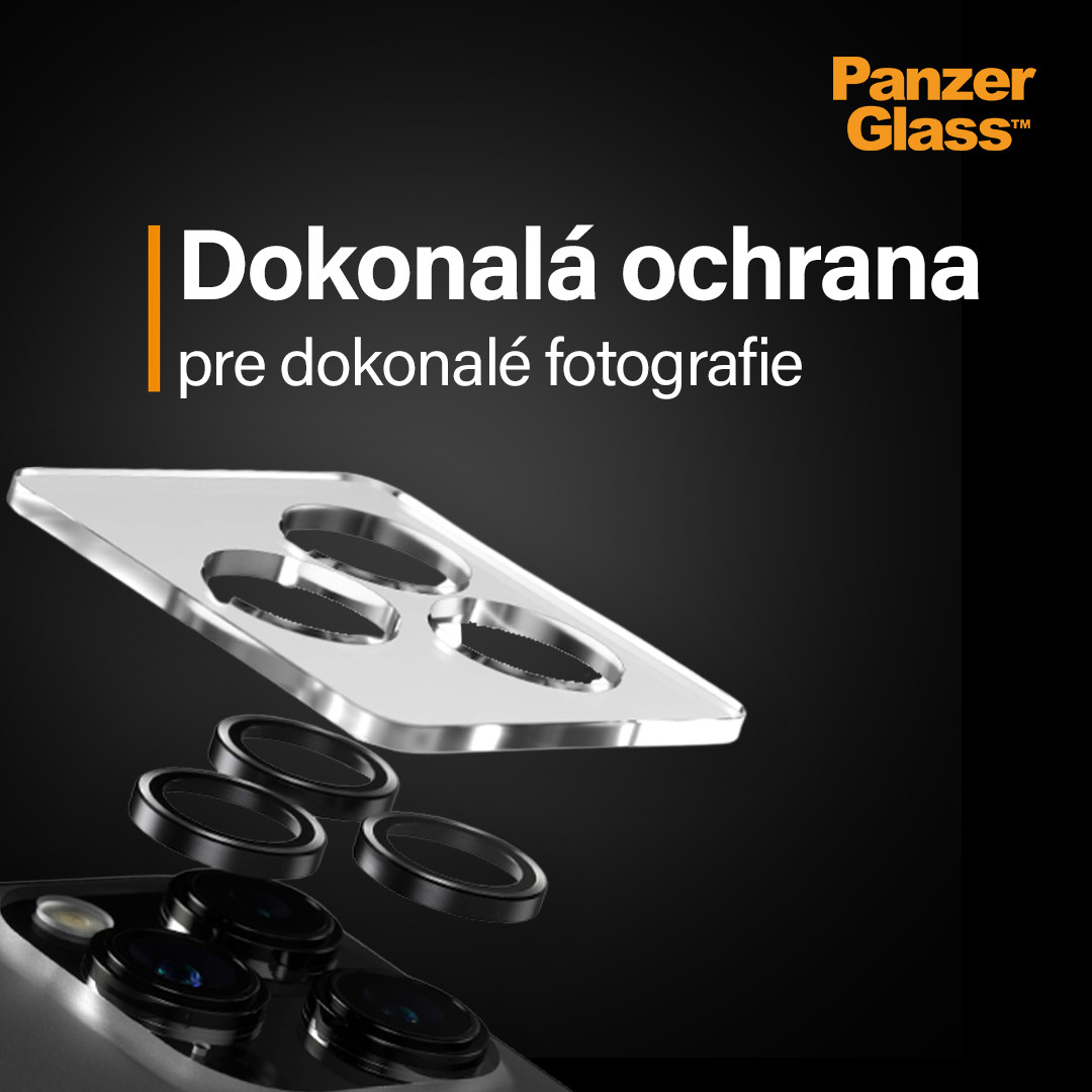 PanzerGlass - Ochranný kryt objektívu Hoops pre iPhone 15/15 Plus, čierna