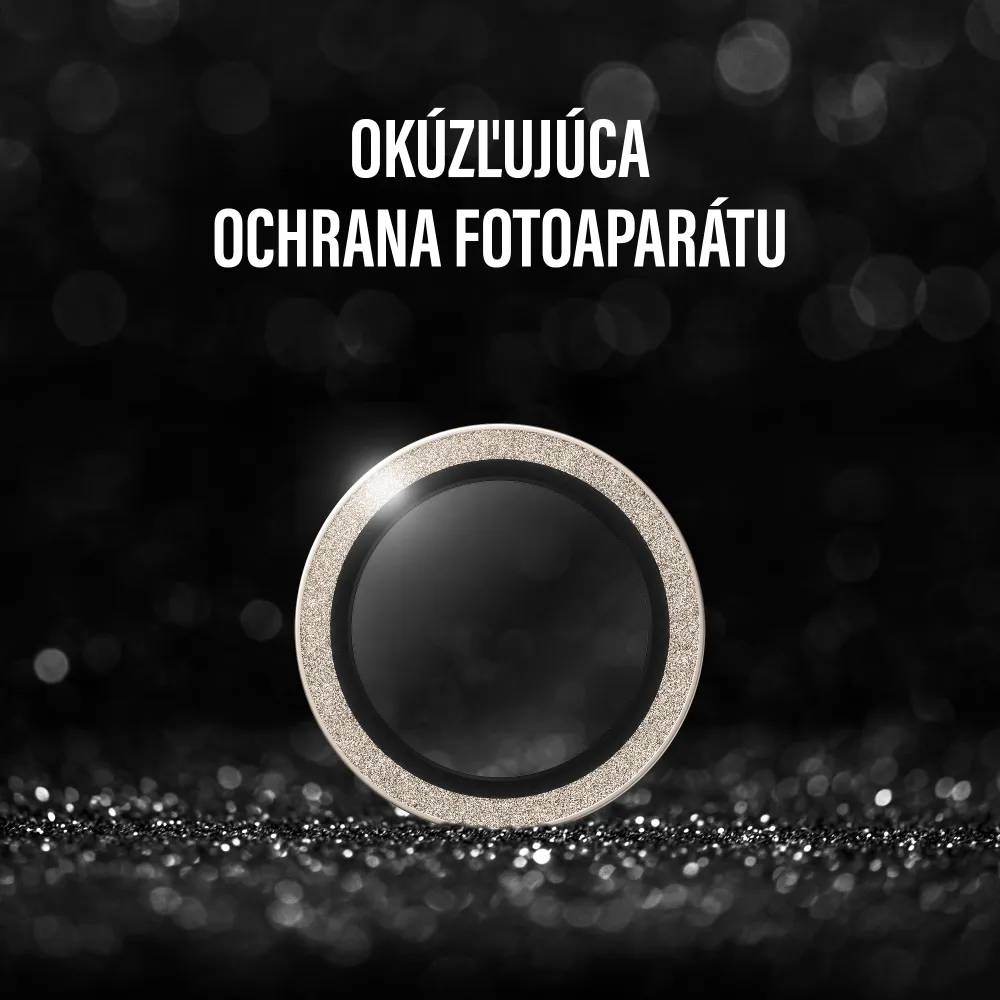 PanzerGlass - Ochranný kryt objektívu Hoops pre iPhone 17/16 Plus/16, glitter gold