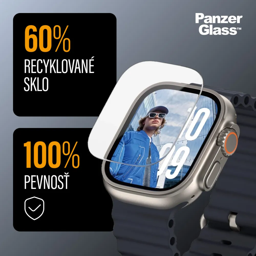 PanzerGlass - Tvrdené sklo UWF METALLIC pre Apple Watch 11/10 42 mm, čierna