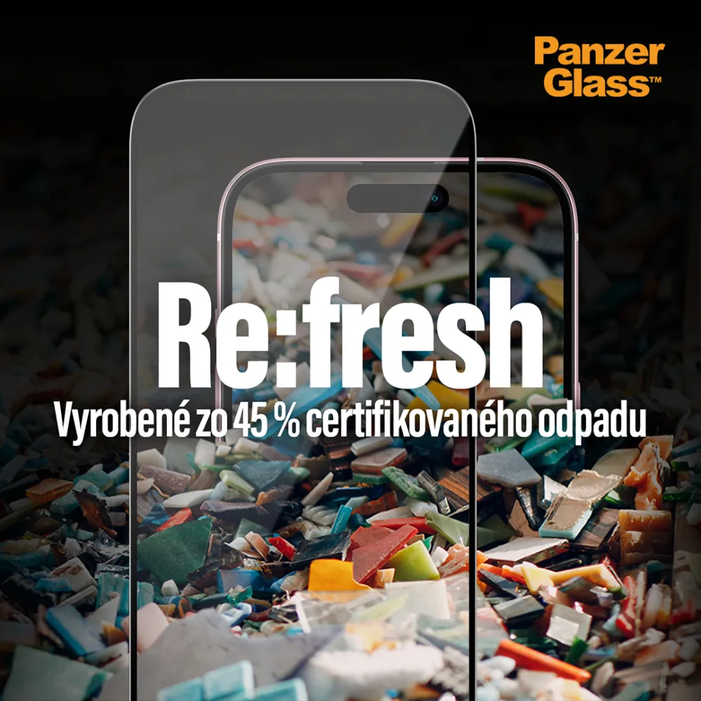 PanzerGlass - Tvrdené sklo Re:fresh UWF s aplikátorom pre iPhone 15 Plus, čierna
