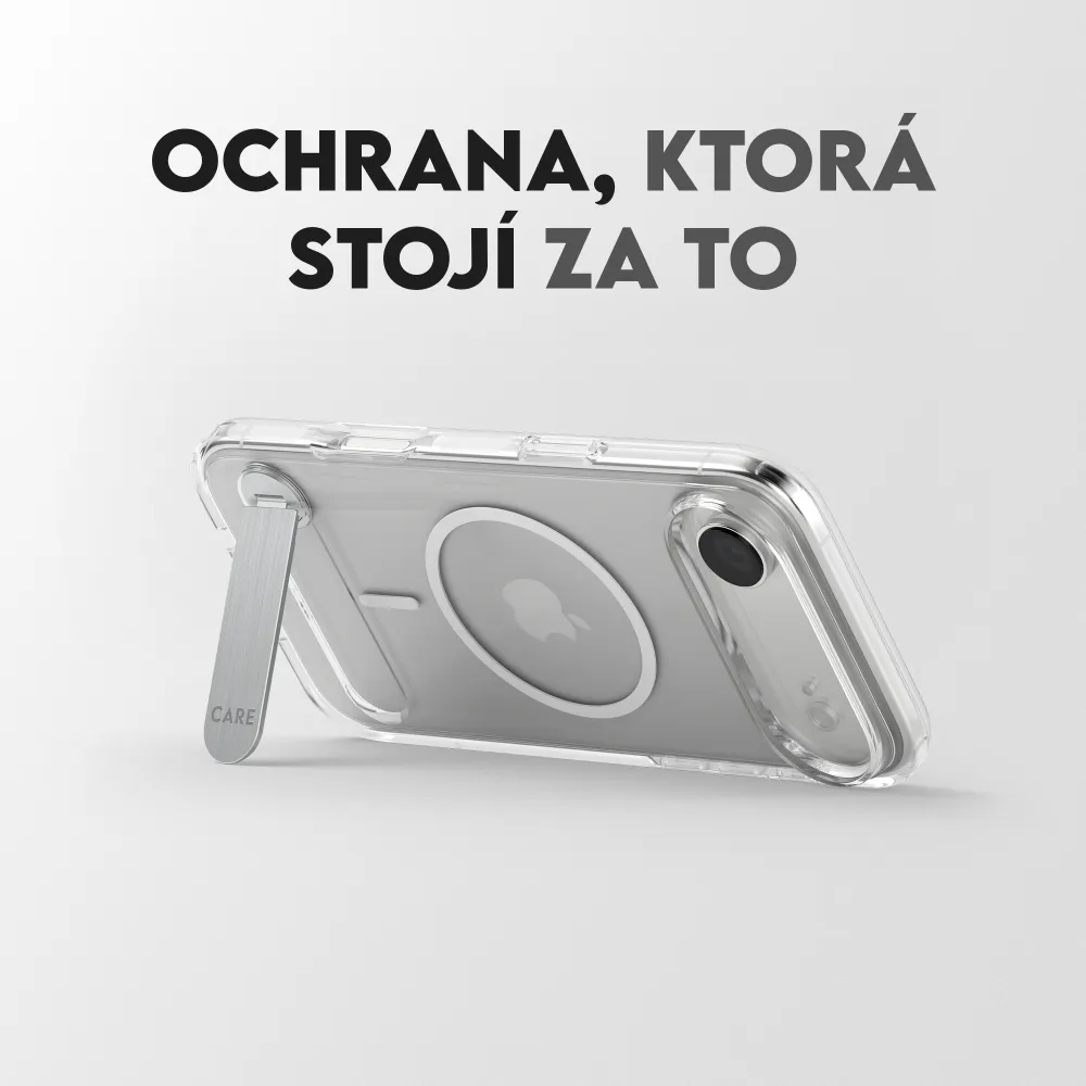 CARE - Puzdro Kickstand pre iPhone 17 Air, transparentná
