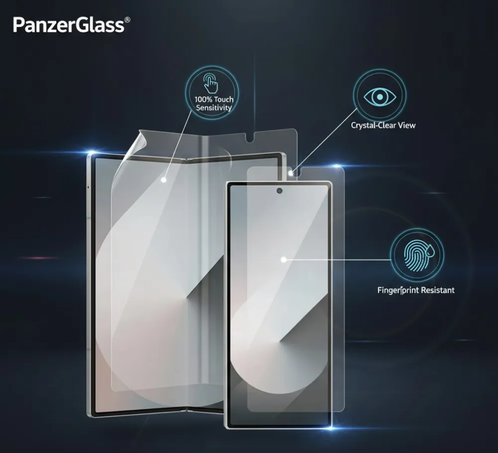 PanzerGlass - Ochranná fólia UWF a tvrdené sklo pre Samsung Galaxy Z Fold7, číra