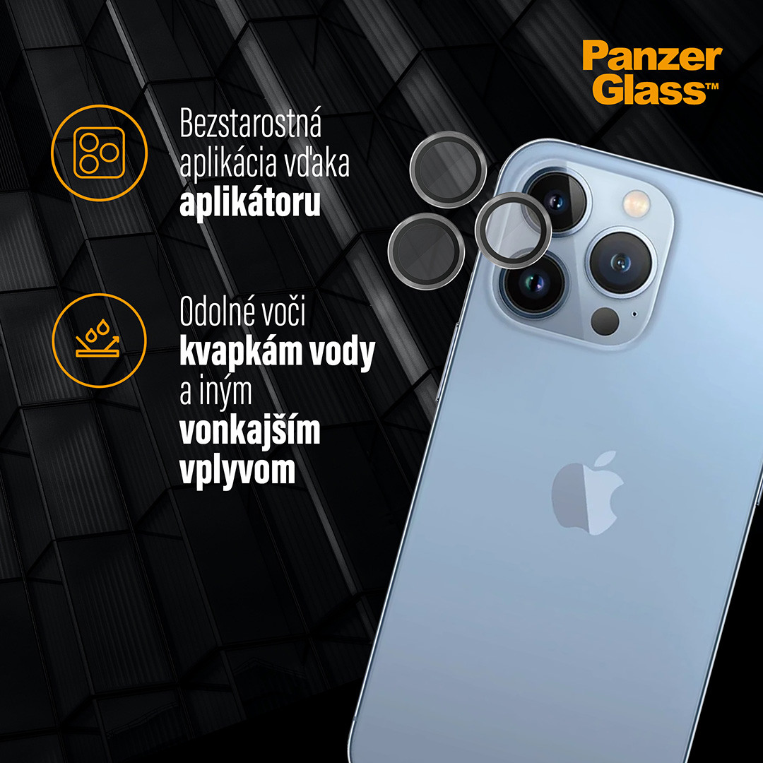 PanzerGlass - Ochranný kryt objektívu Hoops pre iPhone 13 Pro/13 Pro Max, čierna