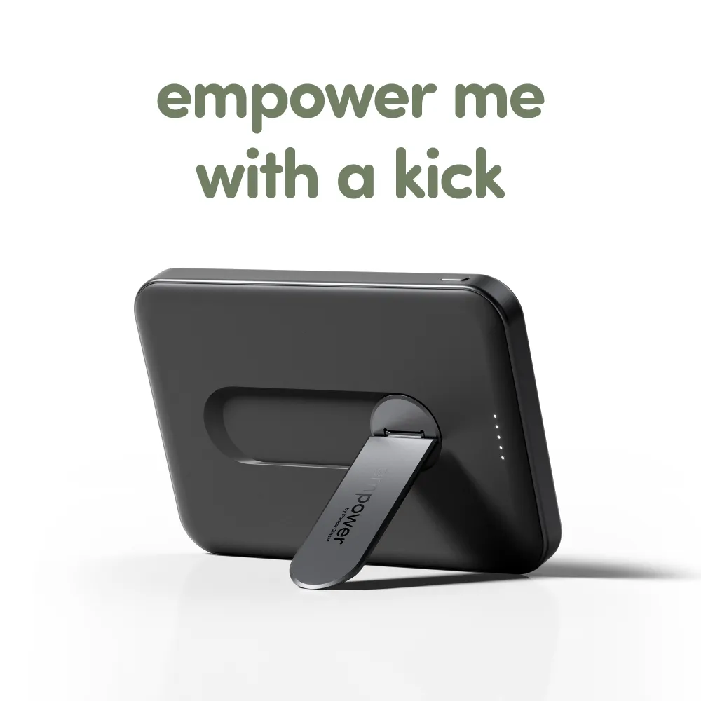 empower - Bezdrôtová PowerBank 5000 mAh, s otočným stojanom 20 W, kompatibilná s MagSafe, Qi2/USB-C, vesmírna čierna