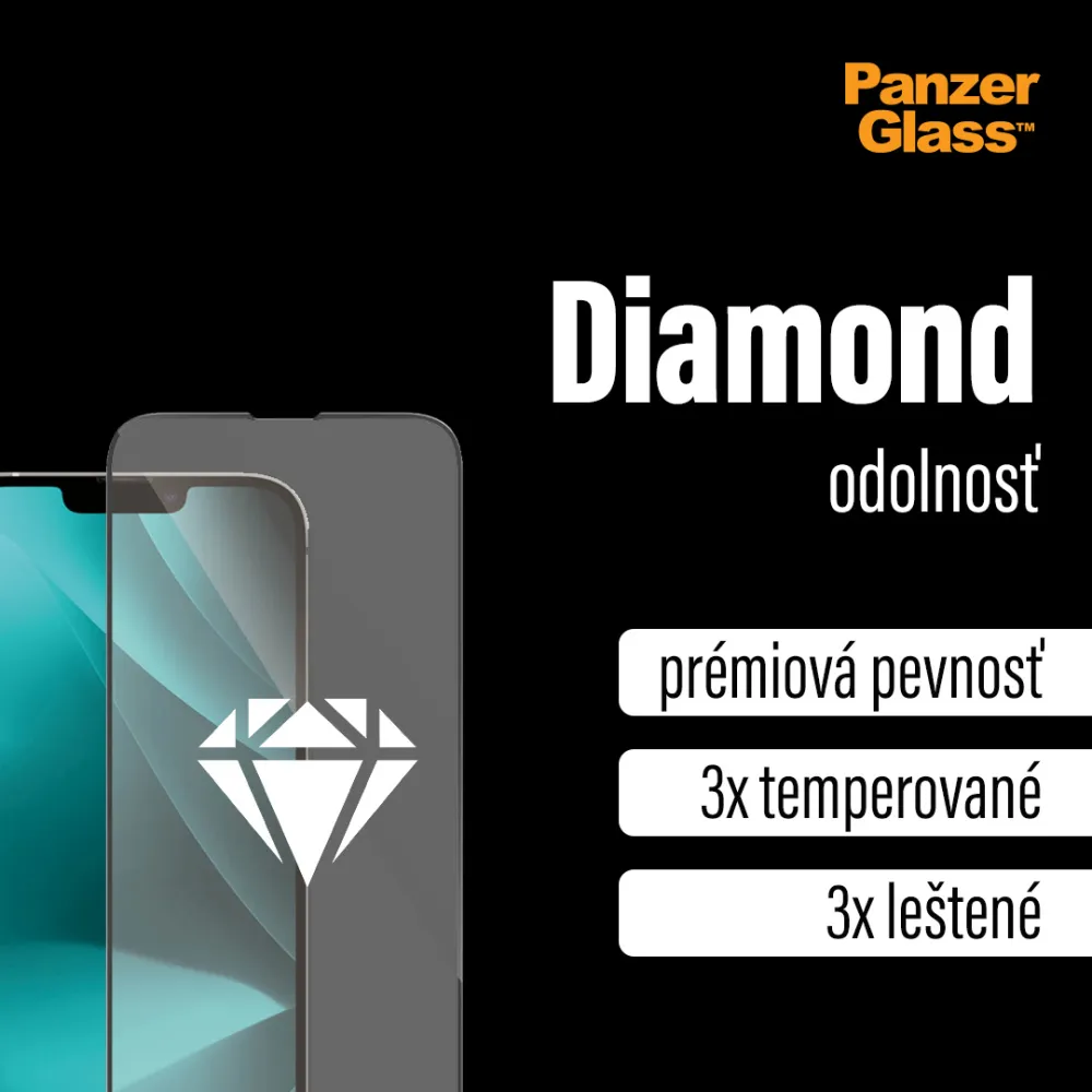 PanzerGlass - Tvrdené sklo UWF AB pre iPhone 14 Pro, čierna