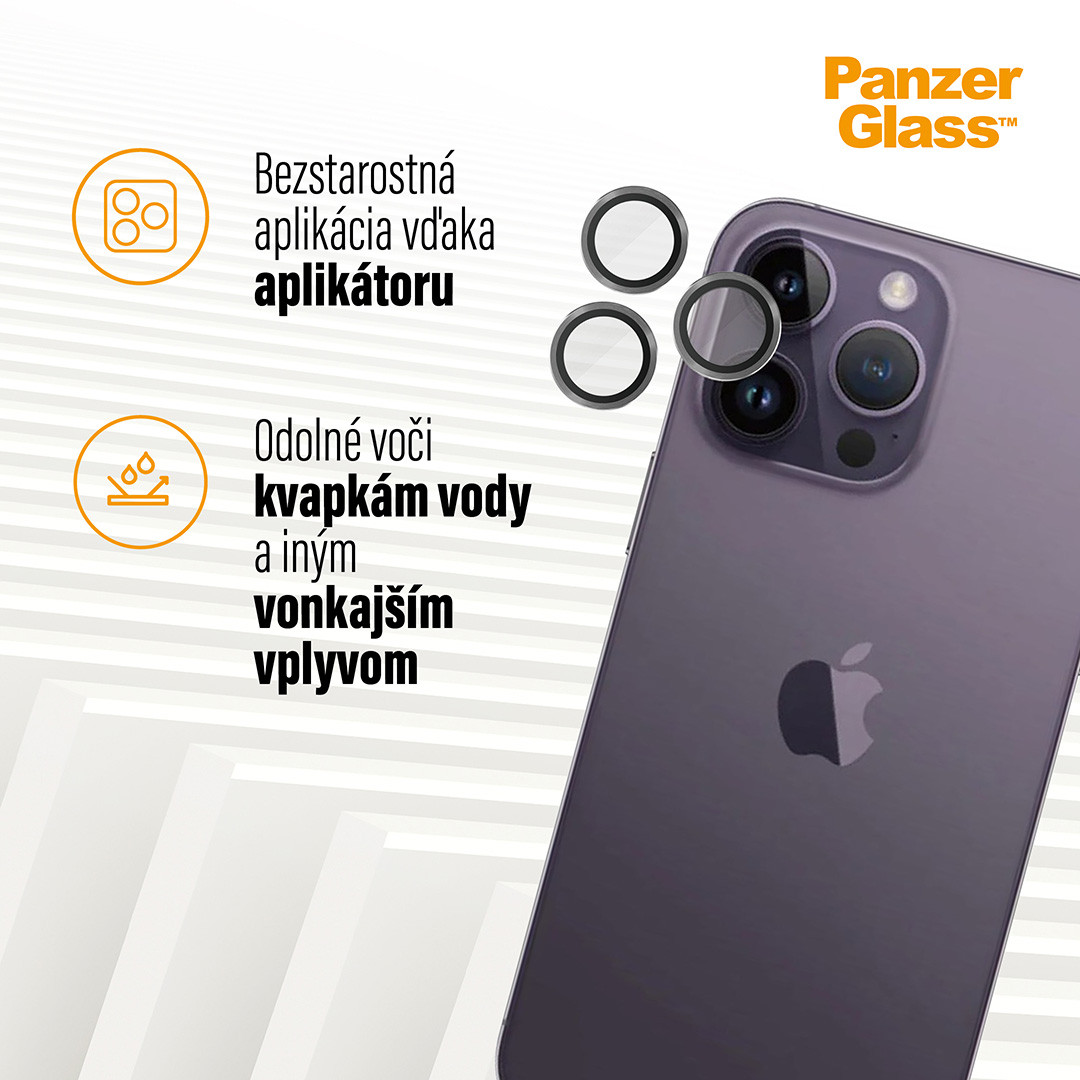PanzerGlass - Ochranný kryt objektívu Hoops pre iPhone 14 Pro/14 Pro Max, čierna