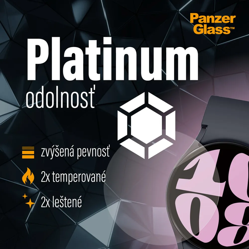 PanzerGlass - Tvrdené sklo Flat Glass AB pre Samsung Galaxy Watch6 40 mm, číra