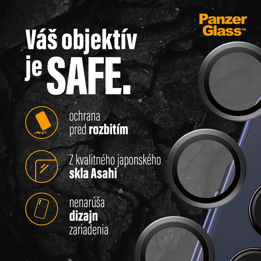 SAFE - Ochranný kryt objektívu pre Samsung Galaxy S24/S23/S23+, čierna