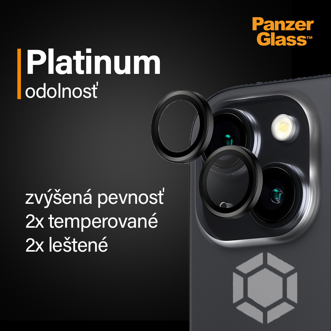 PanzerGlass - Ochranný kryt objektívu Hoops pre iPhone 15/15 Plus, čierna