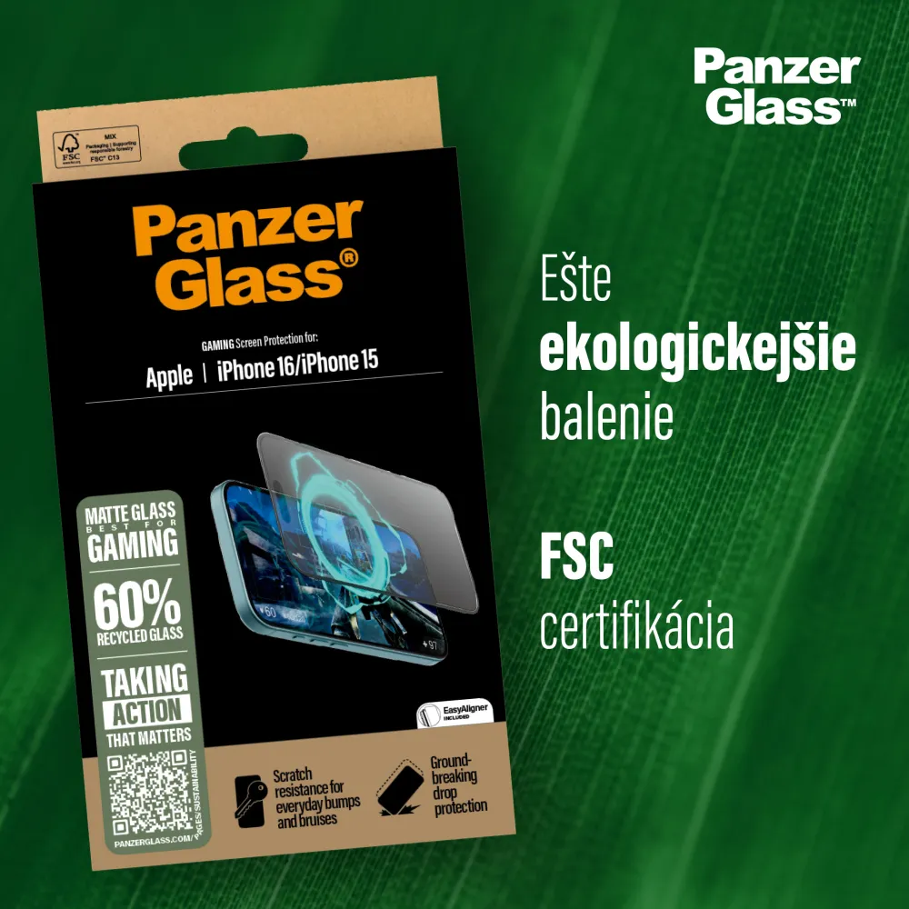PanzerGlass - Tvrdené sklo UWF Gaming s aplikátorom pre iPhone 16 Pro Max, čierna