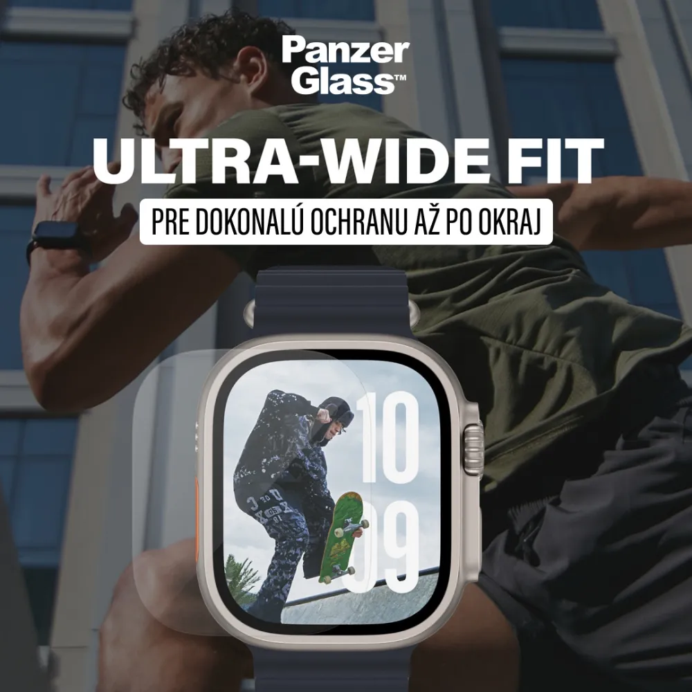 PanzerGlass - Tvrdené sklo UWF METALLIC pre Apple Watch 11/10 42 mm, čierna