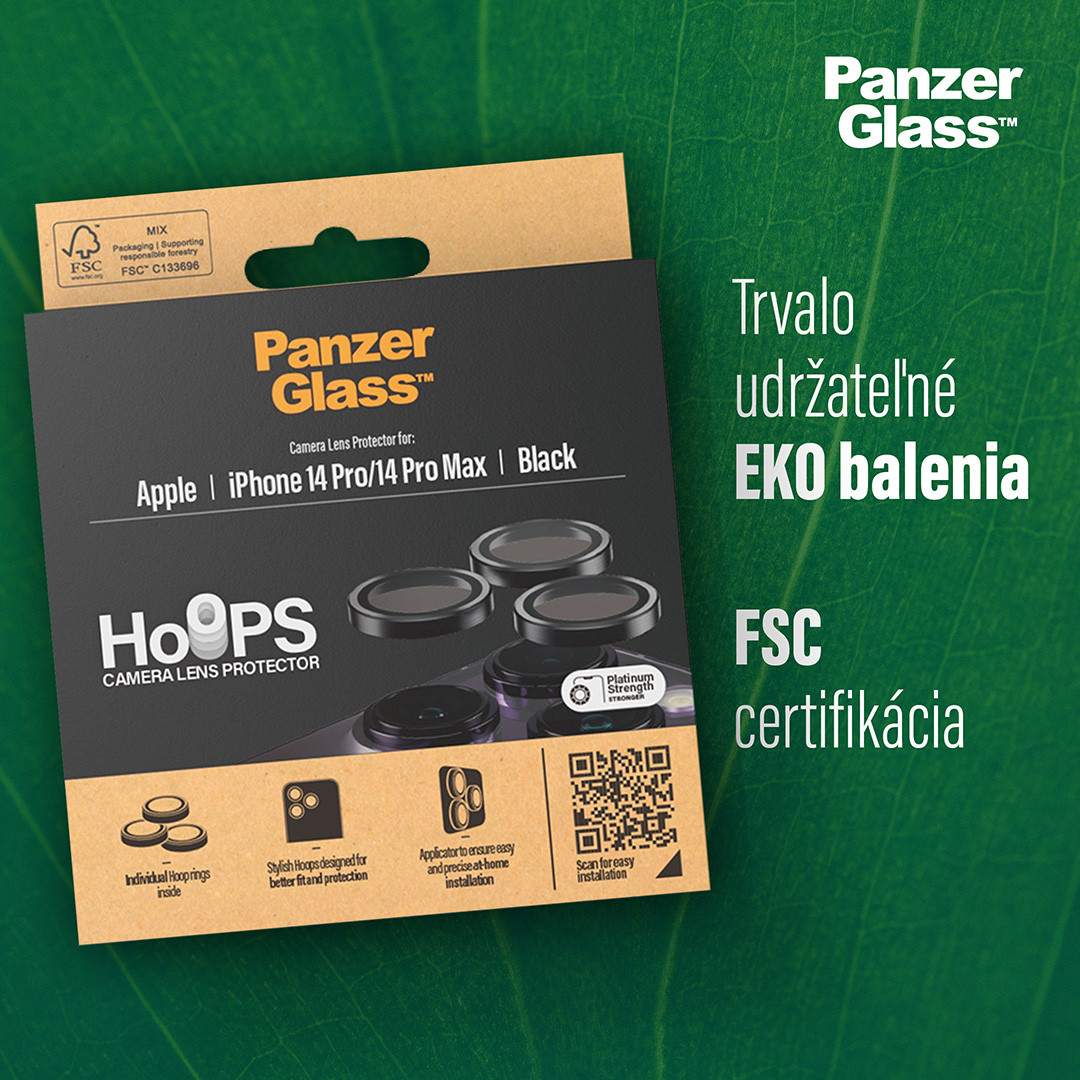 PanzerGlass - Ochranný kryt objektívu Hoops pre iPhone 14 Pro/14 Pro Max, čierna