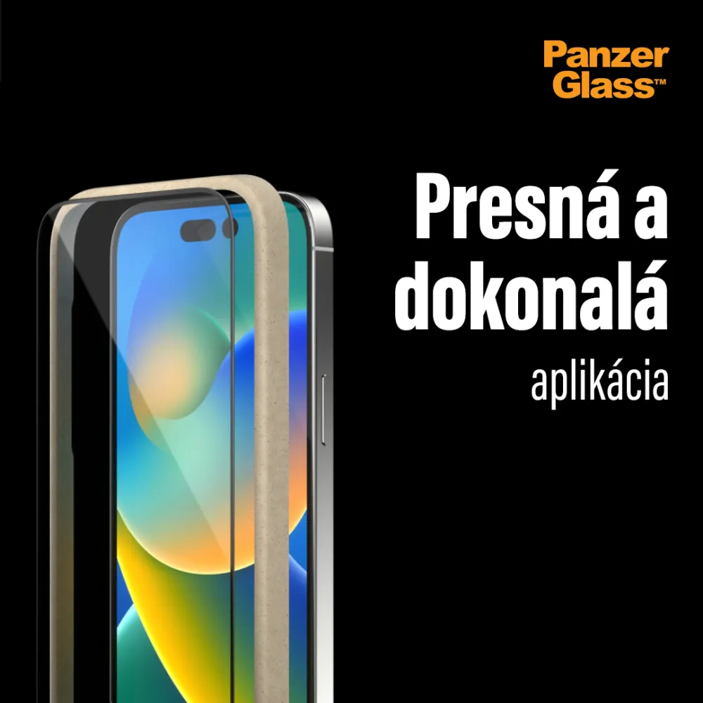 PanzerGlass - Tvrdené sklo UWF Privacy AB s aplikátorom pre iPhone 16e/14/13 Pro/13, čierna