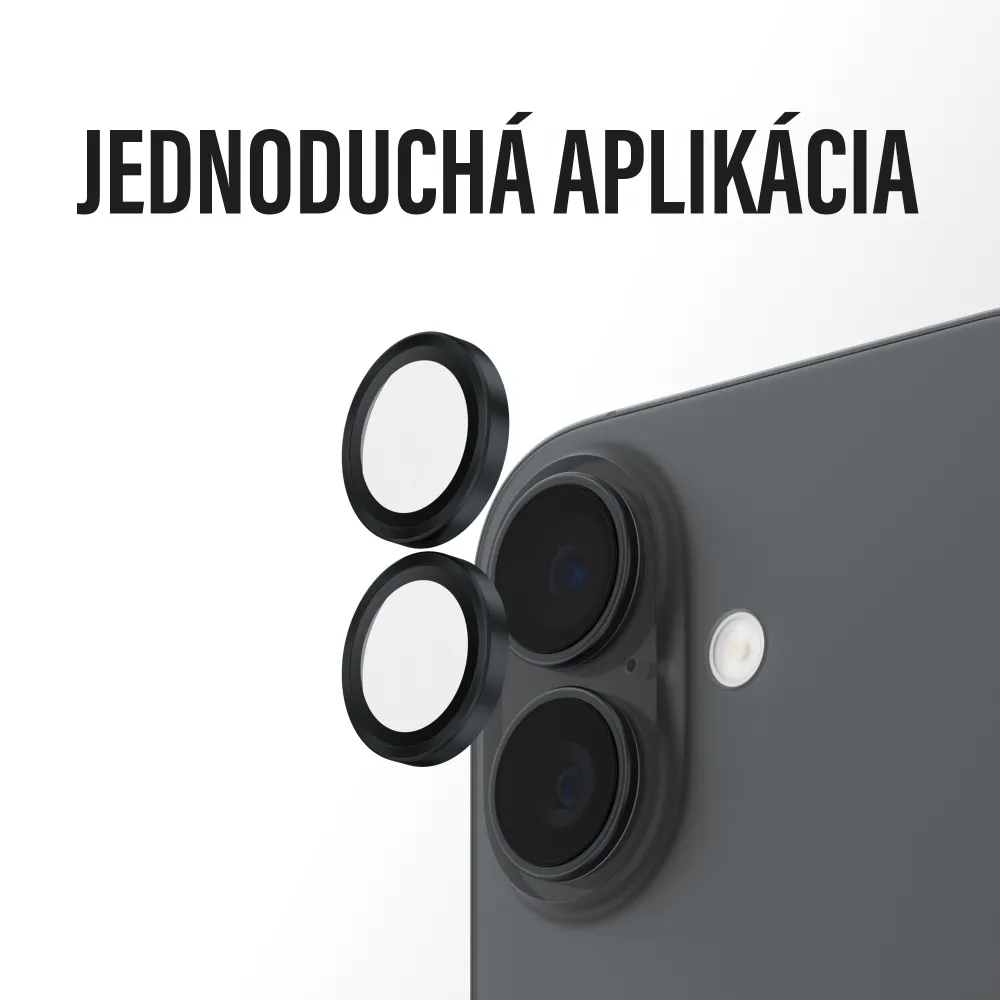PanzerGlass - Ochranný kryt objektívu Hoops pre iPhone 17/16 Plus/16, čierna