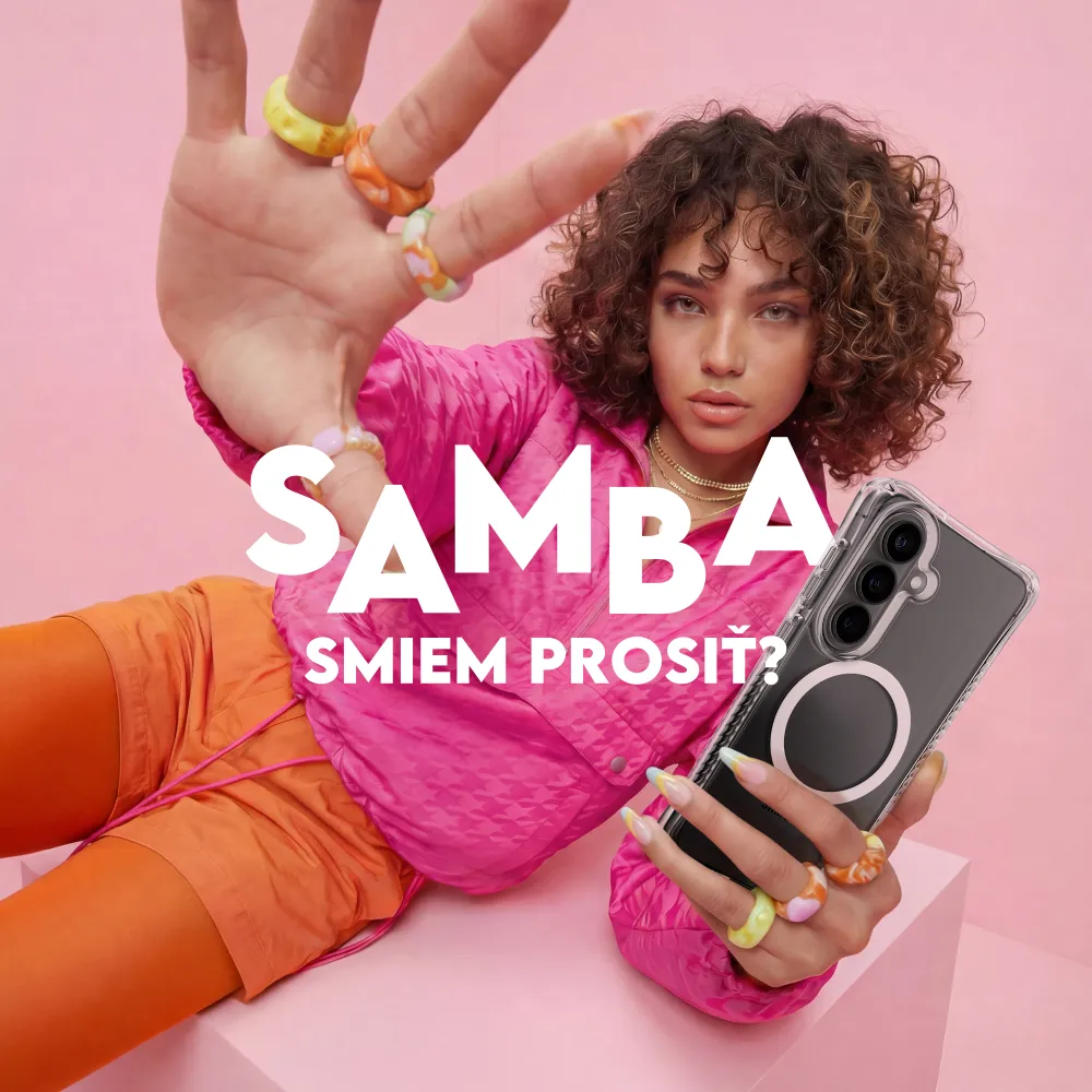 CARE - Puzdro Samba s bielym QI pre Samsung Galaxy S26, transparentná