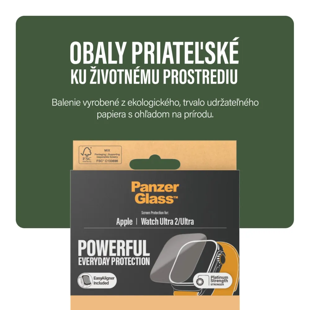 PanzerGlass - Tvrdené sklo UWF METALLIC pre Apple Watch 11/10 42 mm, čierna