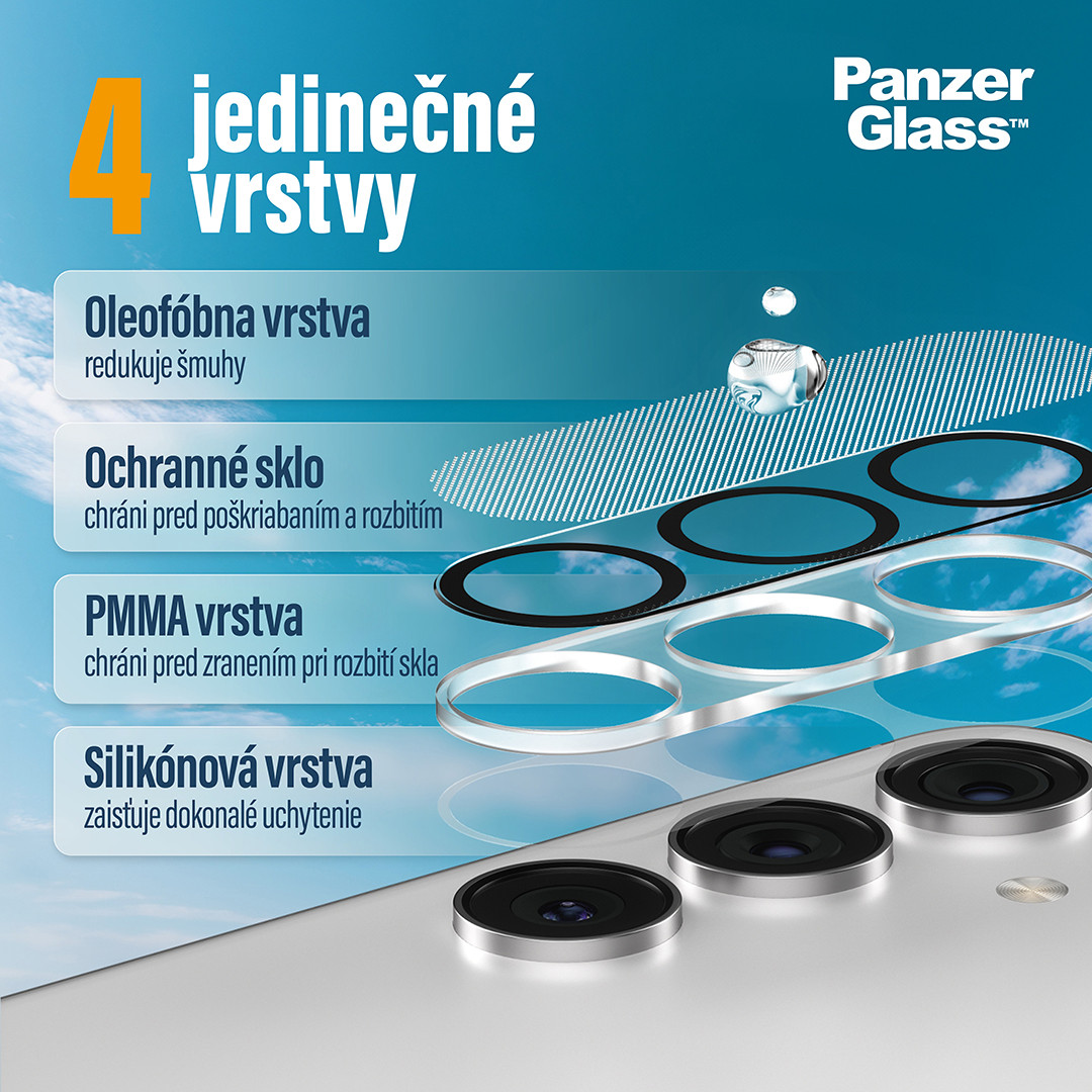 PanzerGlass - Ochranný kryt objektívu PicturePerfect pre Samsung Galaxy S24/S23/S23+, čierna