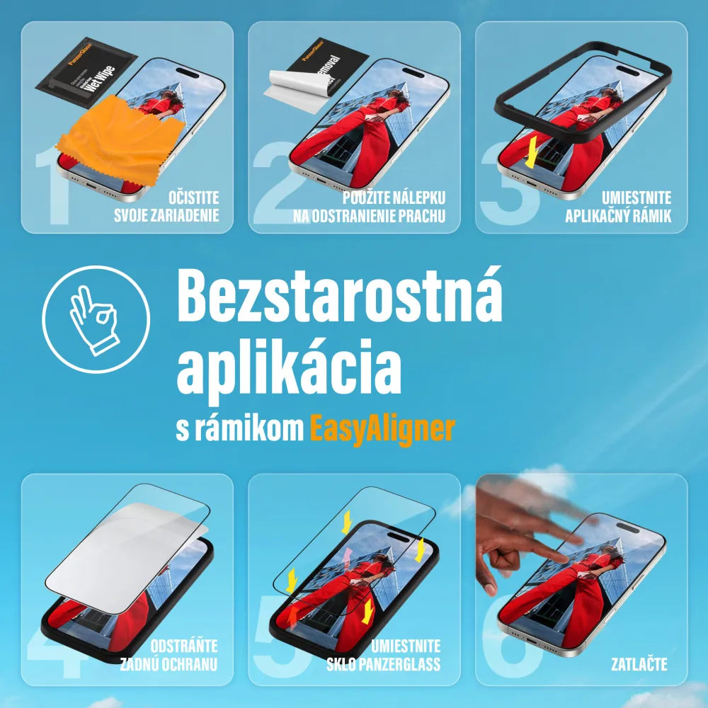 PanzerGlass - Tvrdené sklo UWF Eyecare s aplikátorom pre iPhone 16 Pro, čierna