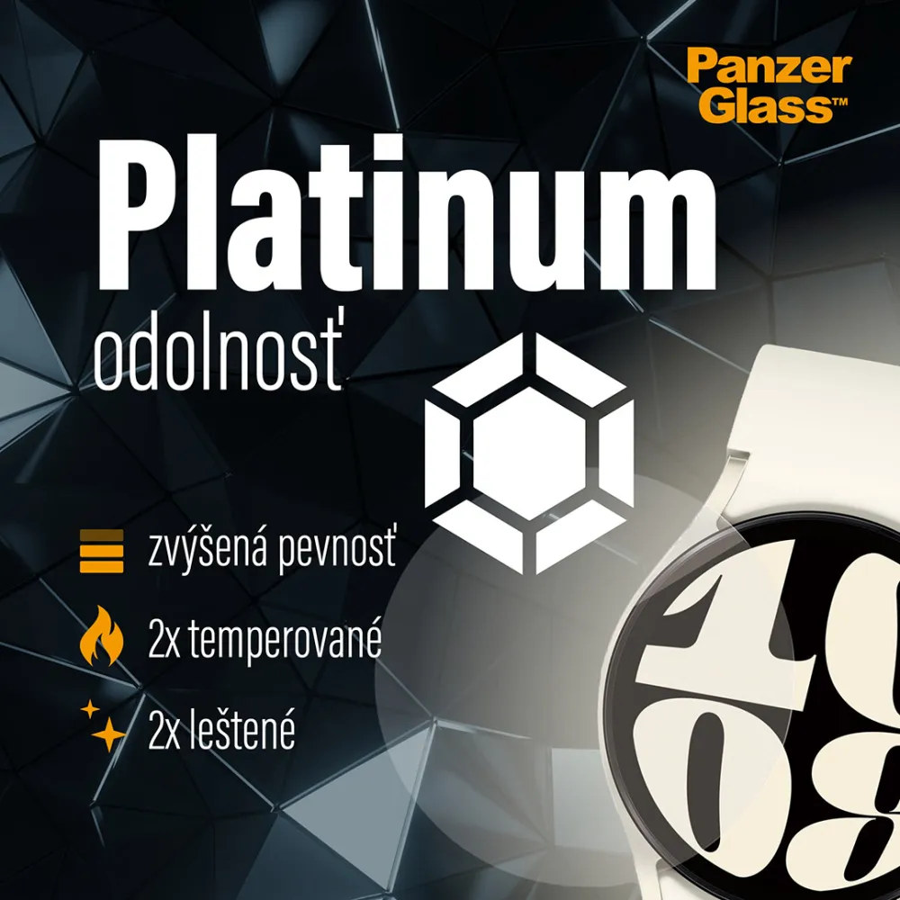 PanzerGlass - Tvrdené sklo Flat Glass AB pre Samsung Galaxy Watch6 44 mm, číra