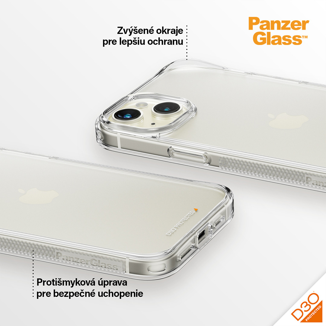 PanzerGlass - Puzdro HardCase D3O pre iPhone 15 Plus, transparentná