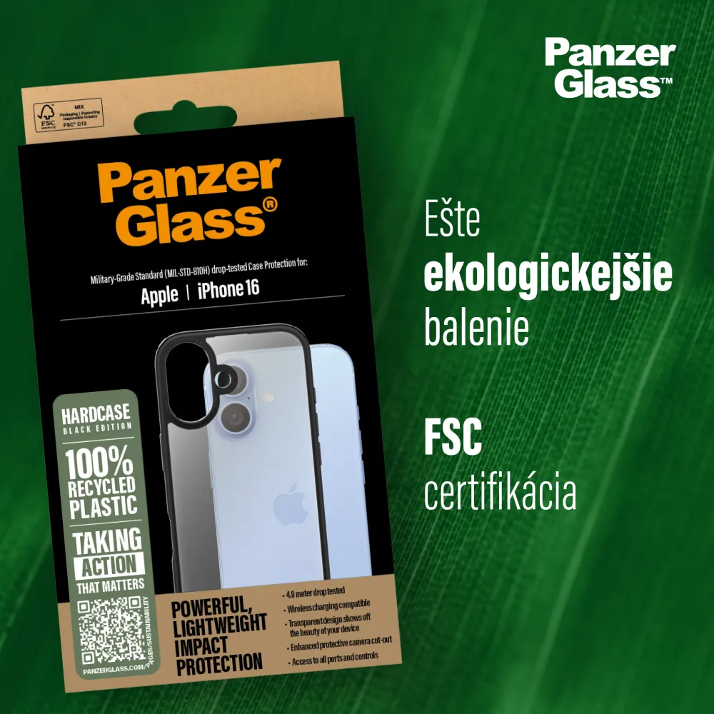 PanzerGlass - Puzdro HardCase pre iPhone 16 Plus, transparentná