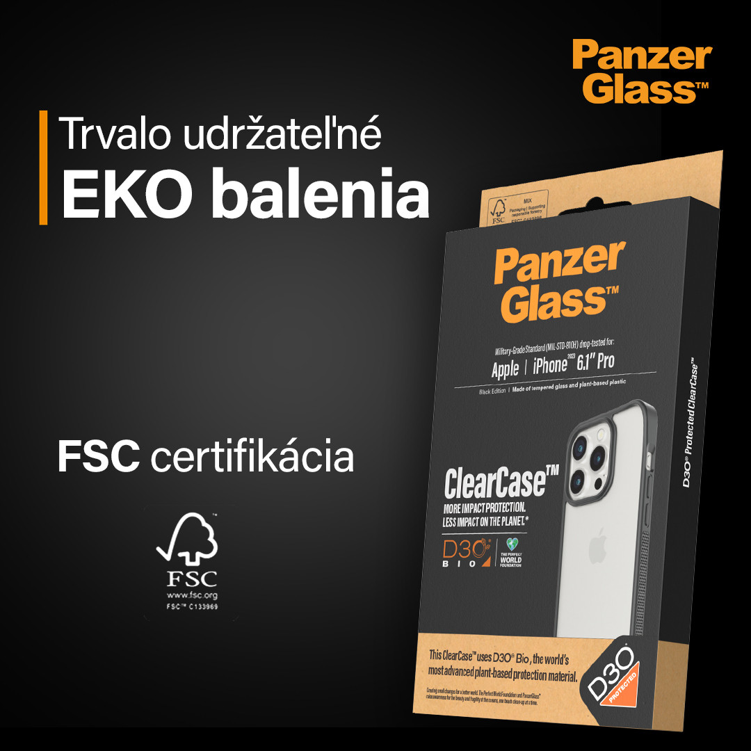 PanzerGlass - Puzdro ClearCase D3O pre iPhone 15 Plus, čierna