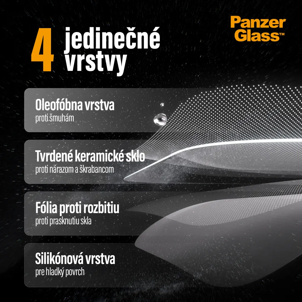 PanzerGlass - Tvrdené sklo UWF Ceramic s aplikátorom pre iPhone 15 Pro, čierna