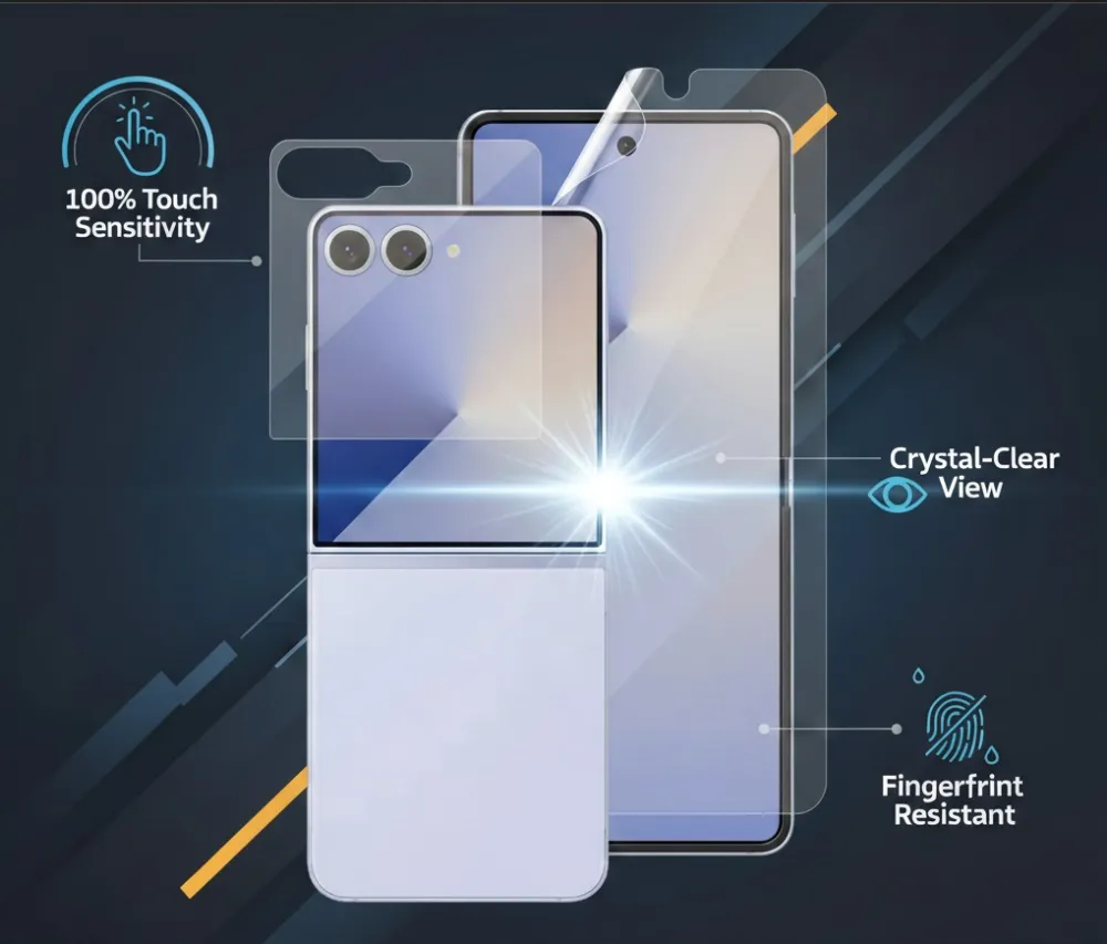 PanzerGlass - Ochranná fólia UWF a tvrdené sklo pre Samsung Galaxy Z Flip7, číra