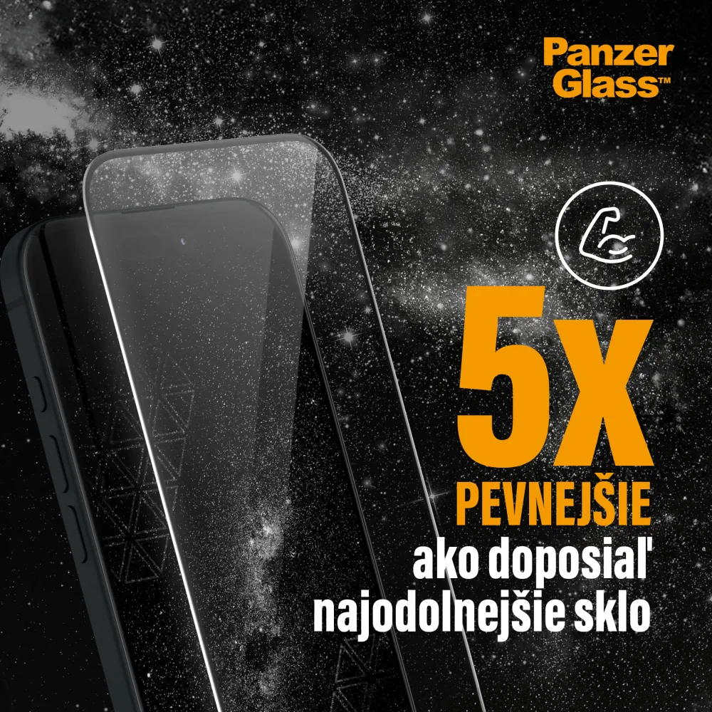 PanzerGlass - Tvrdené sklo UWF Ceramic s aplikátorom pre iPhone 15 Pro, čierna