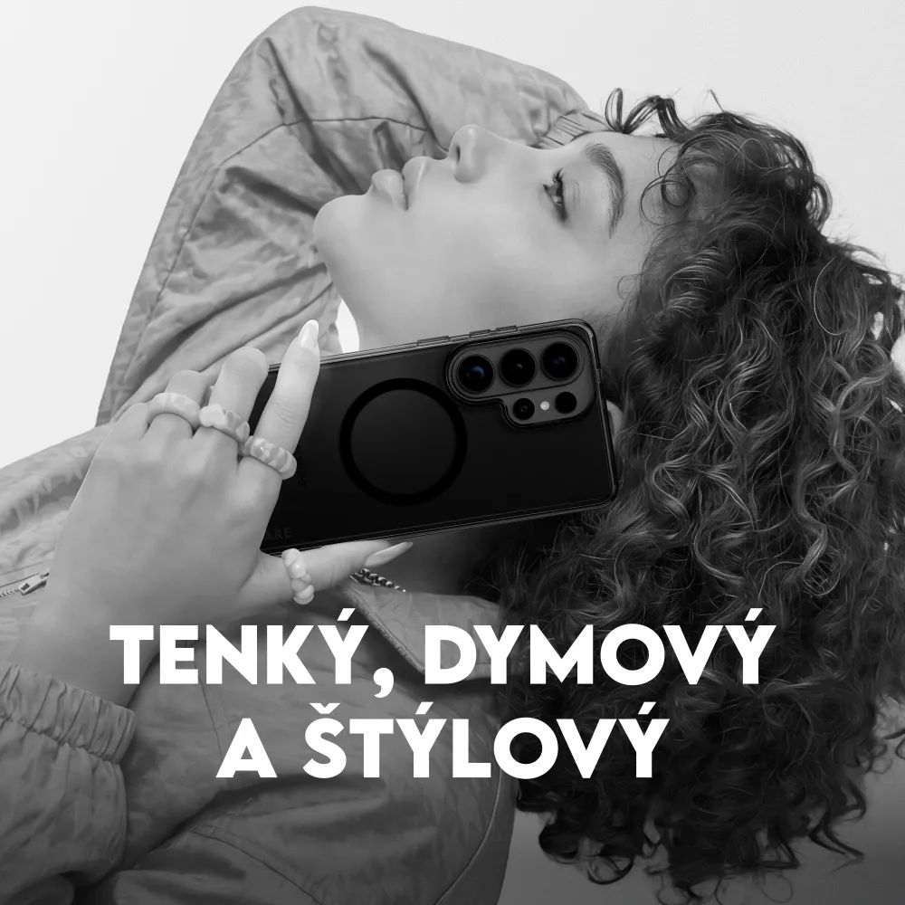 CARE - Puzdro Smokey s čiernym QI pre Samsung Galaxy S26 Ultra, čierna