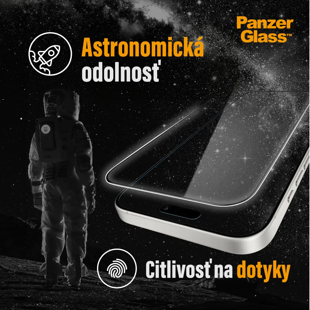PanzerGlass - Tvrdené sklo UWF Ceramic s aplikátorom pre iPhone 15 Pro, čierna