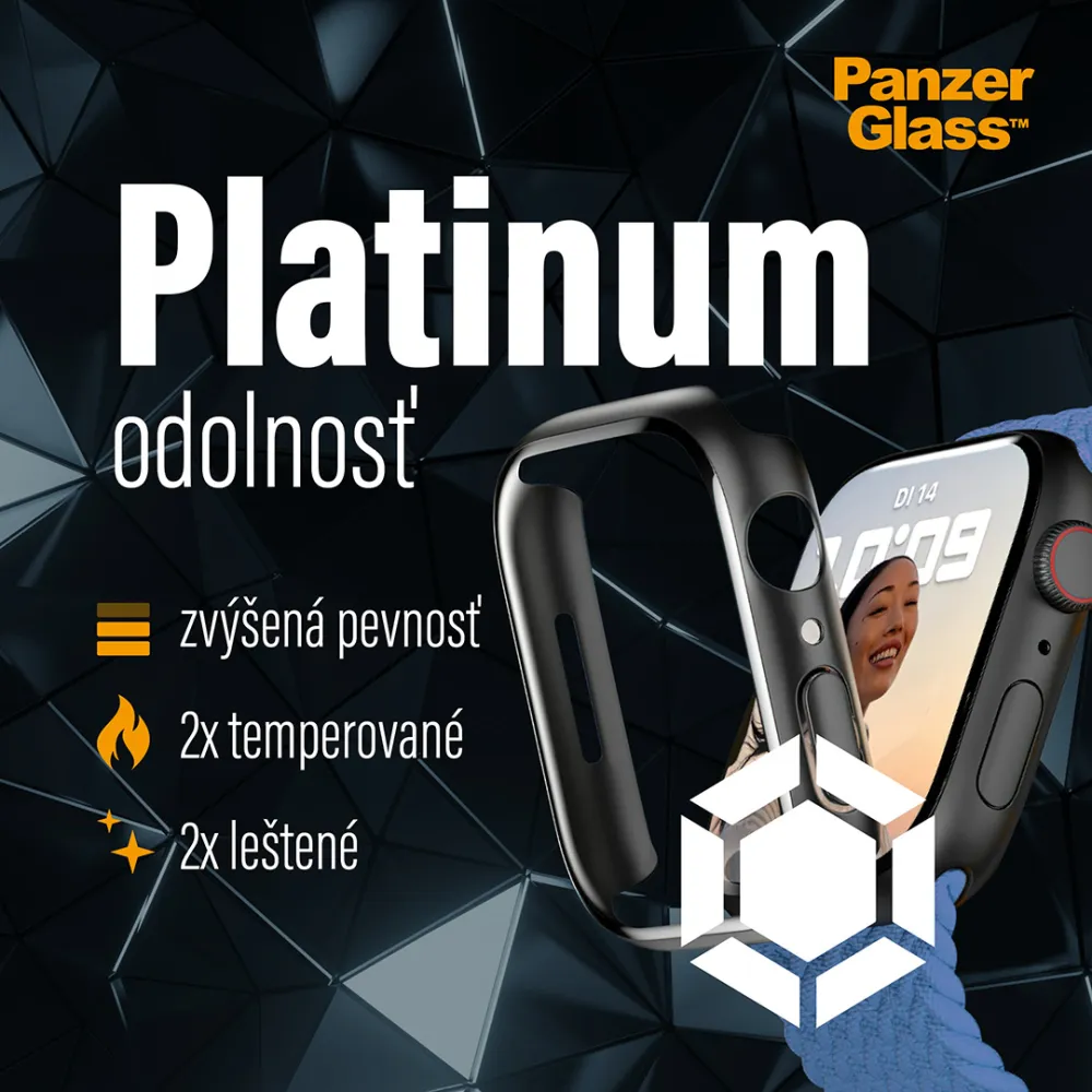PanzerGlass - Tvrdené sklo Full Body AB pre Apple Watch 8/7 41 mm, čierna