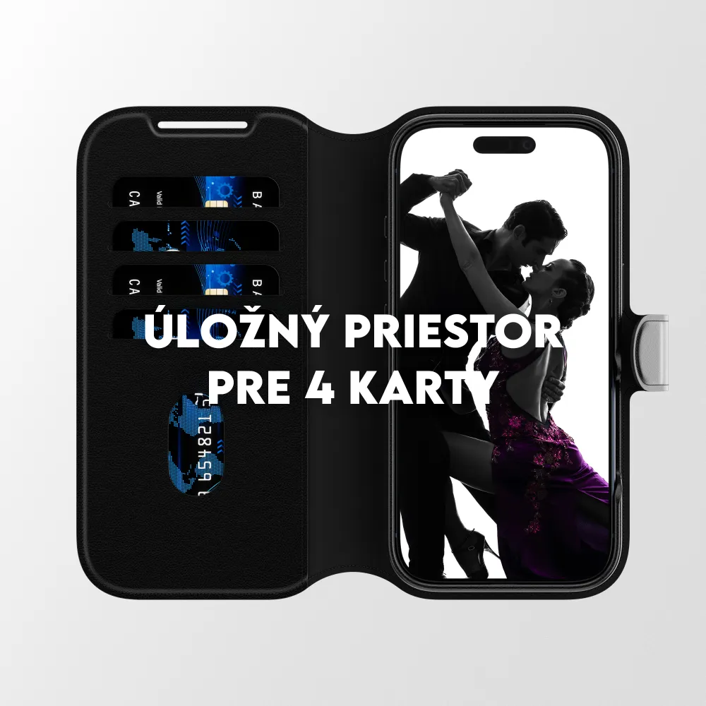 CARE - Puzdro Wallet Tango Two-In-One s MagSafe pre iPhone 17 Pro Max, čierna