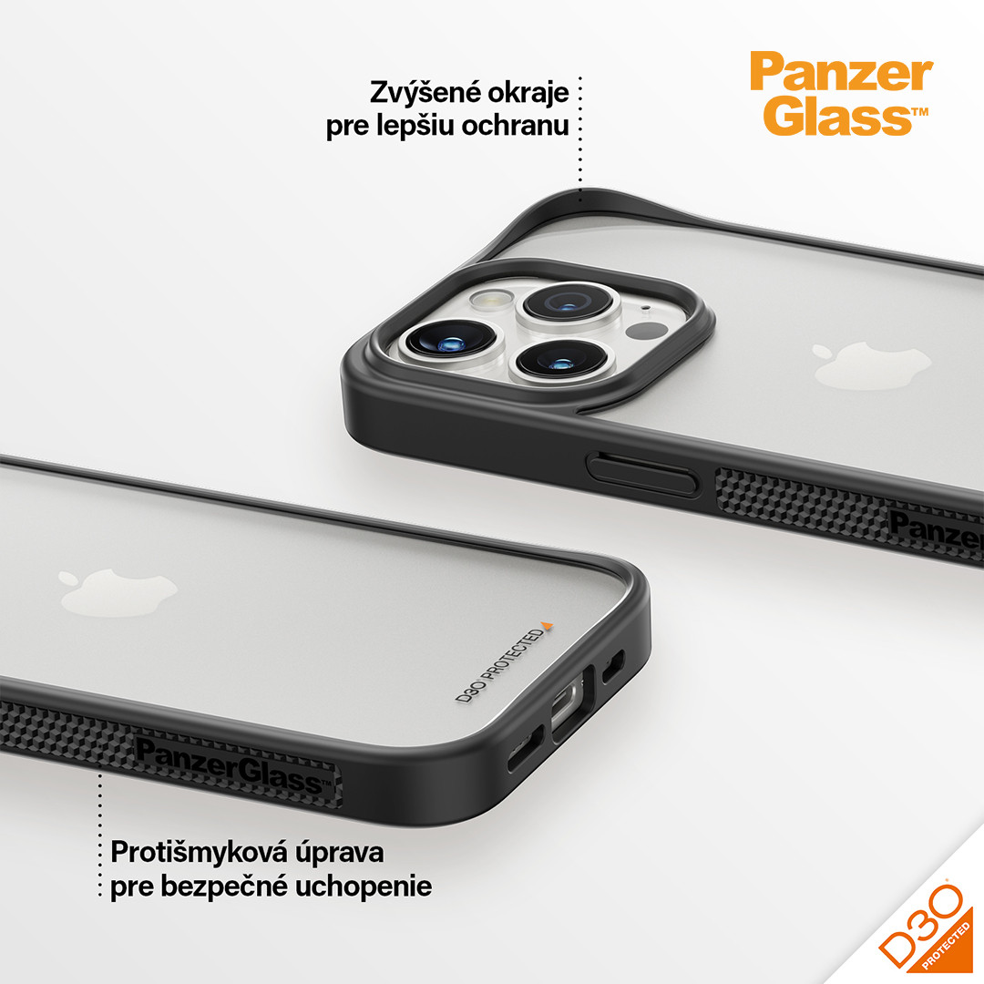 PanzerGlass - Puzdro ClearCase D3O pre iPhone 15 Plus, čierna