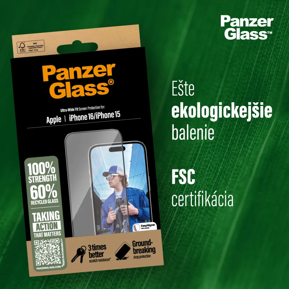 PanzerGlass - Bundle Hoops + Tvrdené sklo UWF + Hard Case pre iPhone 16