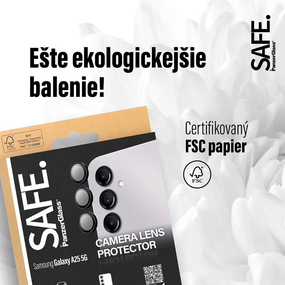 SAFE - Ochranný kryt objektívu pre Samsung Galaxy A25 5G, čierna