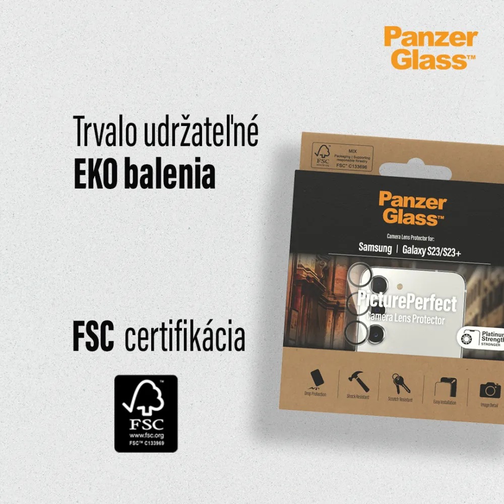 PanzerGlass - Ochranný kryt objektívu PicturePerfect pre Samsung Galaxy S23 Ultra, čierna