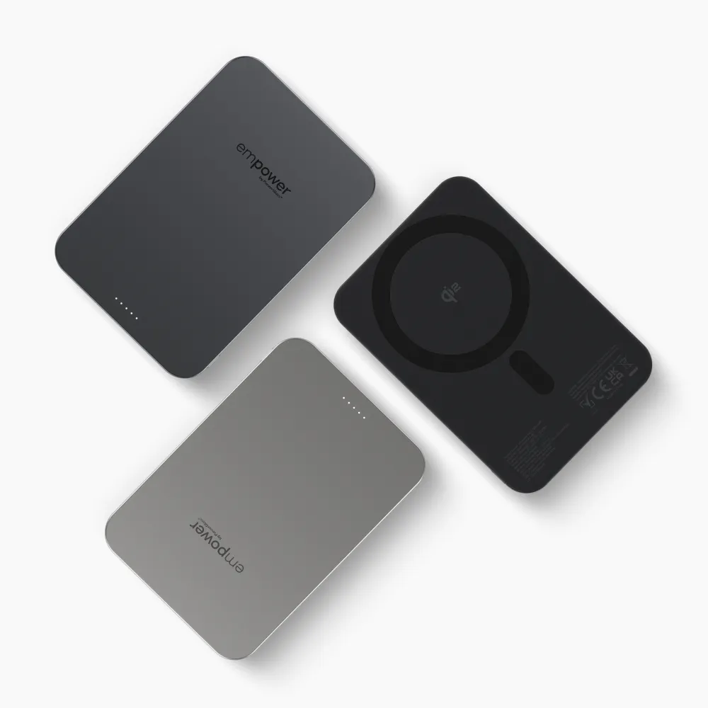 empower - Bezdrôtová PowerBank 5000 mAh 20 W, kompatibilná s MagSafe, Qi2/USB-C, vesmírna čierna